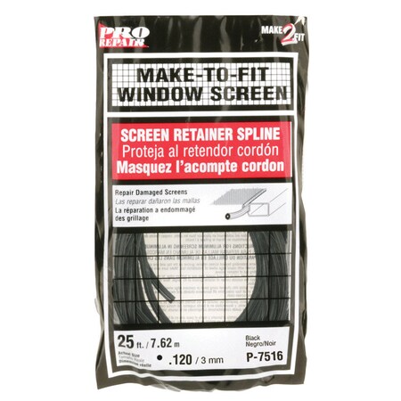 Prime-Line Spline Blk 25'L .120 P7516